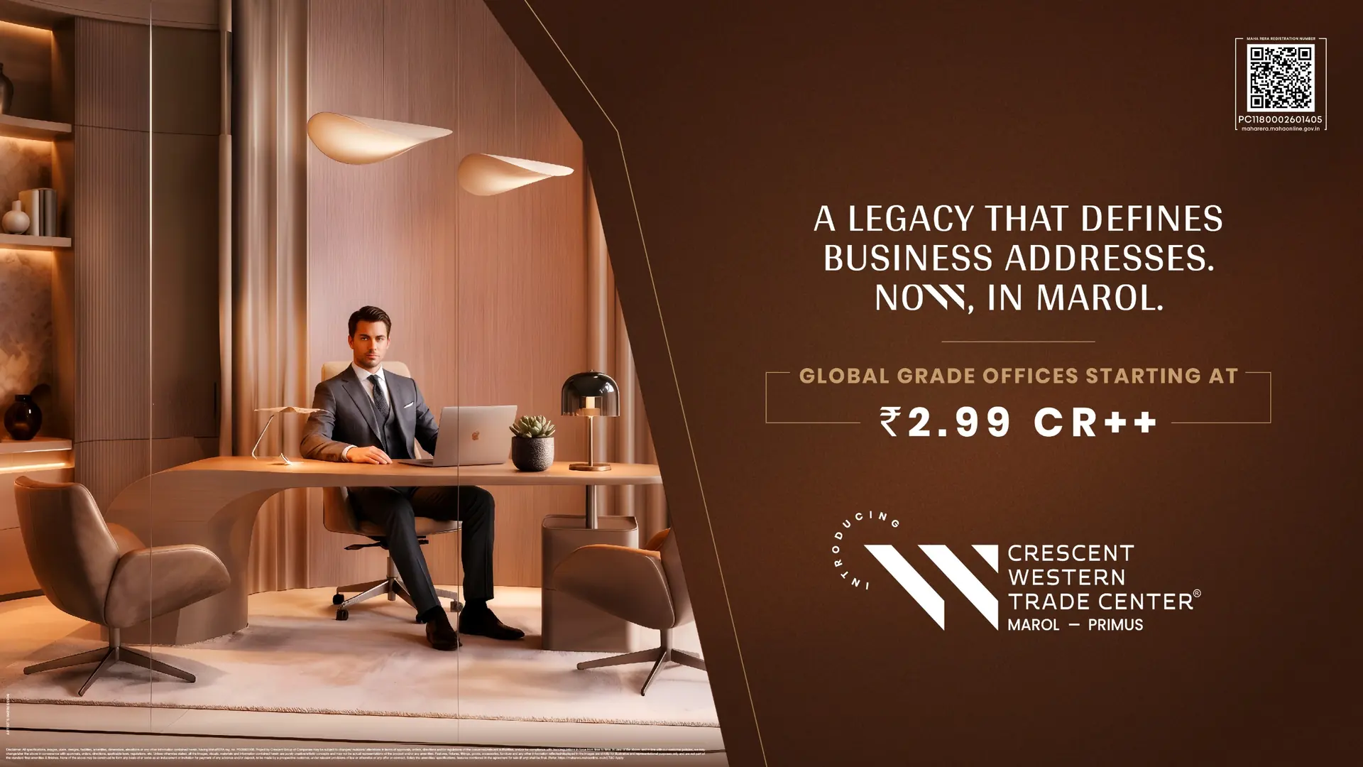 A legacy that defines business addresses. Now, in Marol. Global grade offices starting at ₹2.99 Cr++